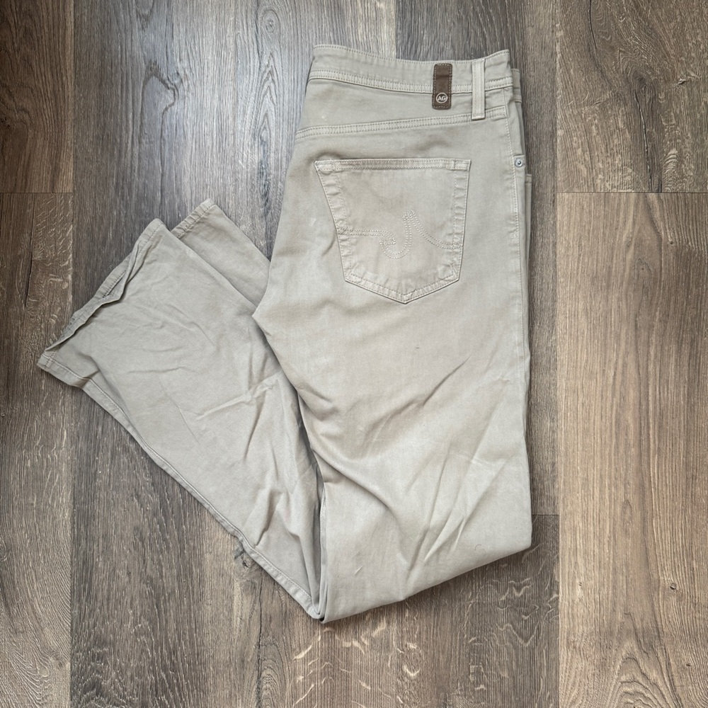 AG Adriano Goldschmied Men’s Tan Straight Leg Protege Jeans